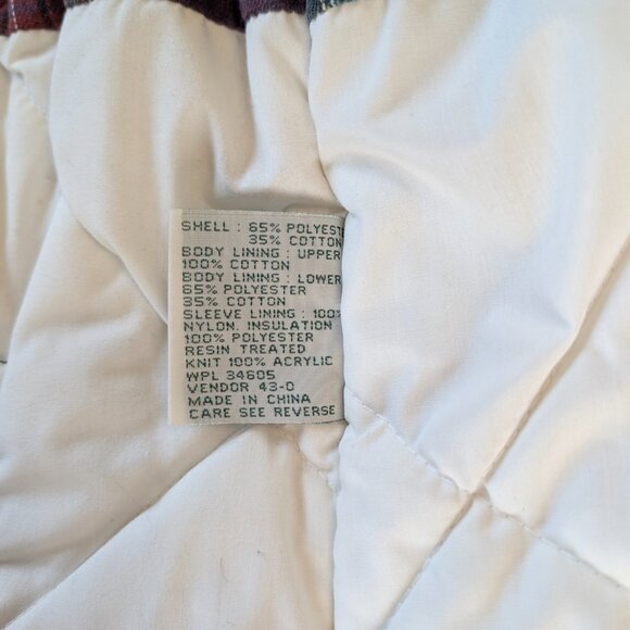 Vintage 90s St. John's Bay Navy Parka Hooded Plaid Lining Utility XL Gorpcore - Picture 8 of 16